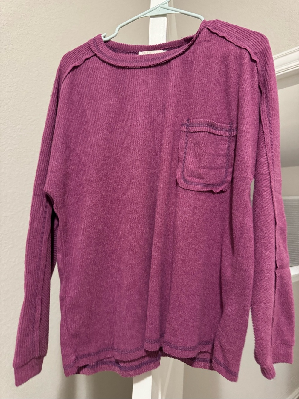 Zenana Crewneck Sweater in Plum
